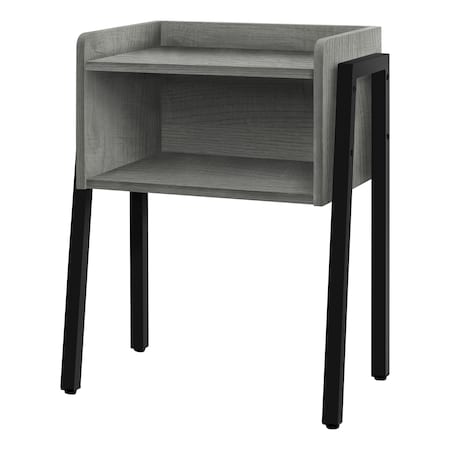 Monarch Specialties Accent Table - 23"H / Grey / Black Metal I 3591
